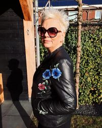 Custom Floral leather jacket